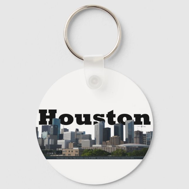 Porte-clés Houston, TX Skyline avec Houston dans le ciel (Recto)