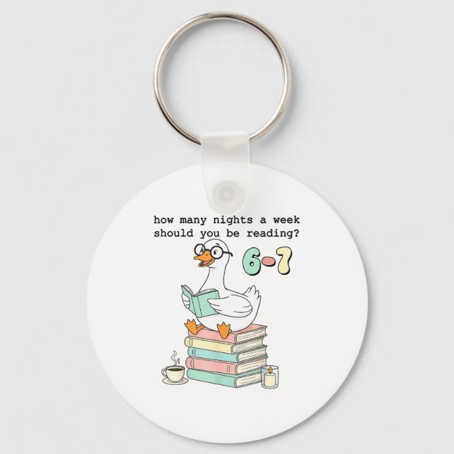 Porte-clés How Many Nights A Week Should You Be Reading 67 Me (Recto)