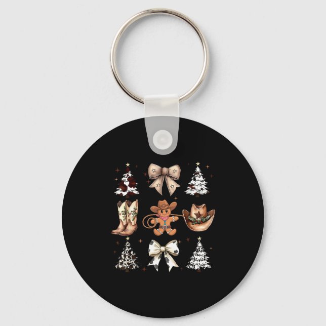 Porte-clés Howdy Christmas Cowboy Cowgirl Gingerbread Coquett (Recto)