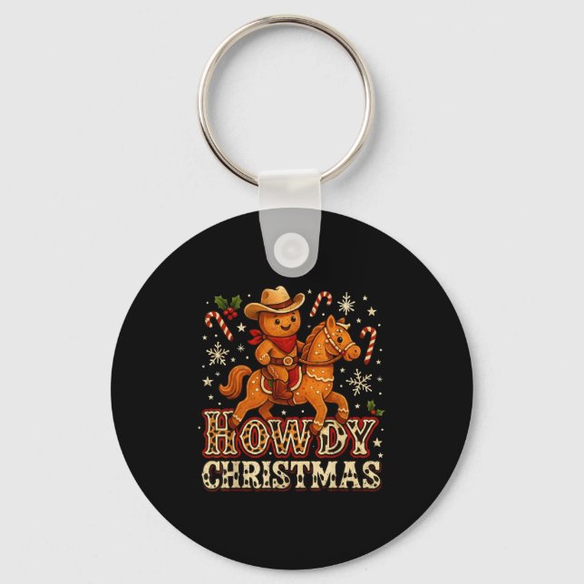 Porte-clés Howdy Christmas Cowboy Gingerbread Design  (Recto)