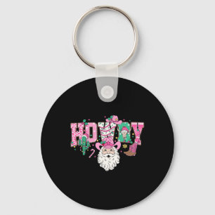 Porte-clés Howdy Santa Claus Pink Noël Pays Cowboy Sa