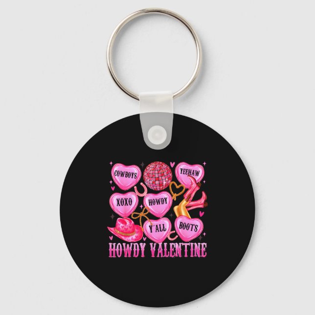 Porte-clés Howdy Valentine Western Cowgirl Hearts Candy Women (Recto)