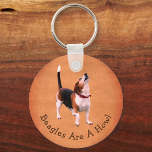 Porte-clés Howling Beagle Dog Cute Personalized