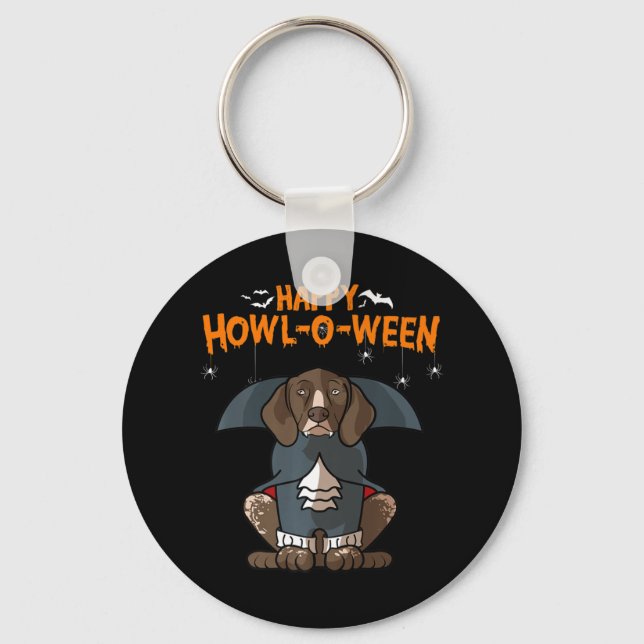 Porte-clés Howloween Allemand Pointer Dog Halloween (Recto)