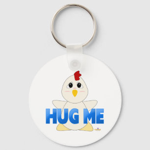 Porte-clés Huggable White Chicken Blue Hug Me