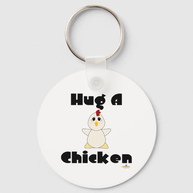 Porte-clés Huggable White Chicken Hug A Chicken (Recto)