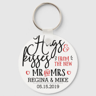 Porte-clés Hugs and Kisses New Mr et Mme Handwriting Scipt