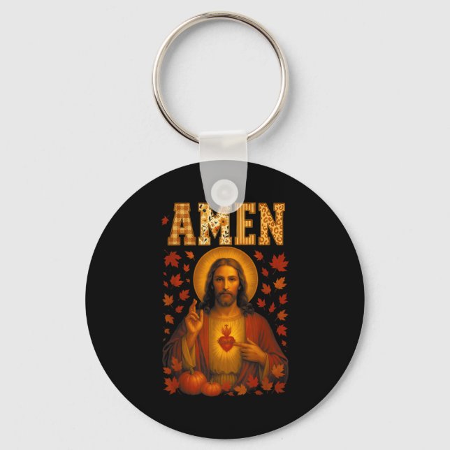 Porte-clés Hugvyn Amen Fall Jesus Christian Bible Verses Than (Recto)