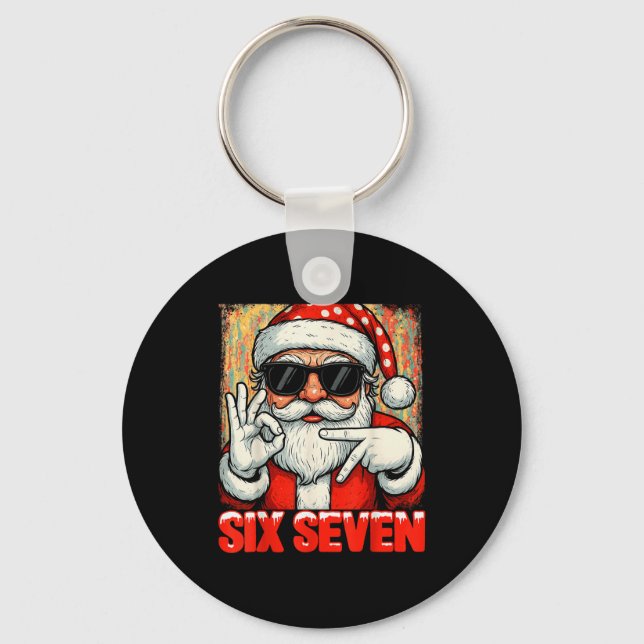 Porte-clés Hugvyn Drôle Six Sept Mème Noël Cool Santa S (Recto)