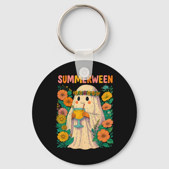 Porte-clés Hugvyn Halloween Summerween Retro Ghost Beach Spoo (Recto)