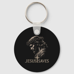 Porte-clés Hugvyn Jésus Sauve Minimaliste Croix de Foi Chréti