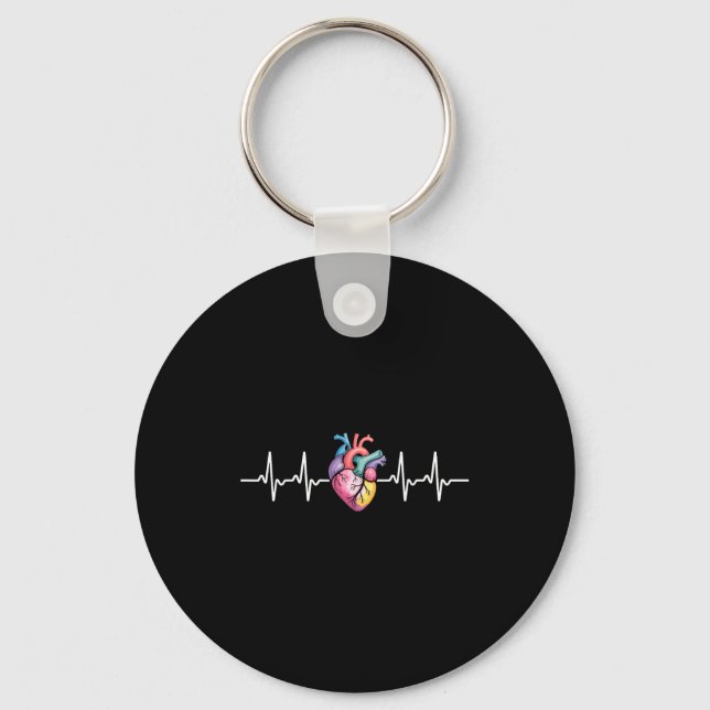 Porte-clés Human Heartbeat Ecg Cardiology Anatomical Medical  (Recto)