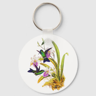 Porte-clés Hummingbirds and Purple Orchids