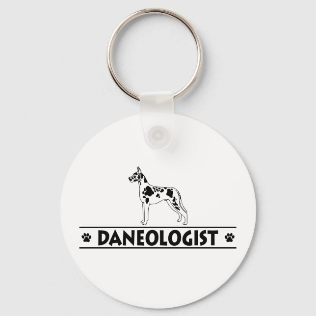 Porte-clés Humoristique Harleqhin Great Dane (Recto)