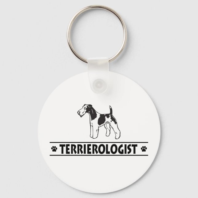 Porte-clés Humour À poils durs Fox Terrier (Recto)