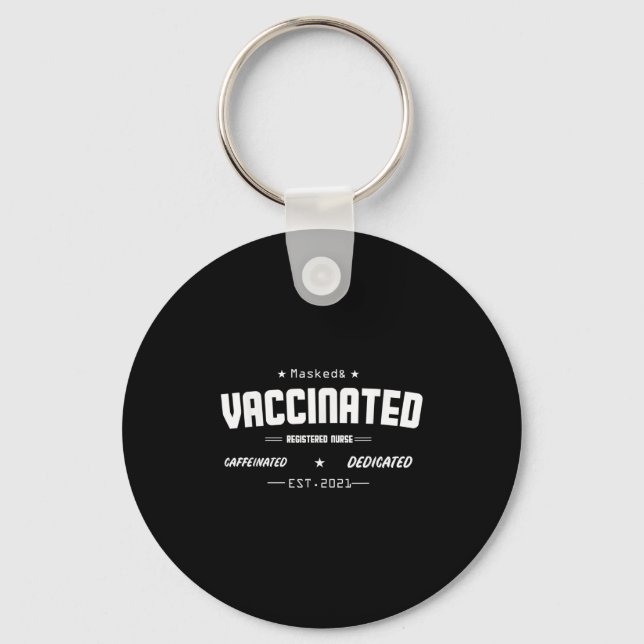 Porte-clés Humour amusant vacciné Citation graphique Nu enreg (Recto)
