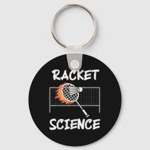 Porte-clés Humour de badminton drôle Raquette Science Navette