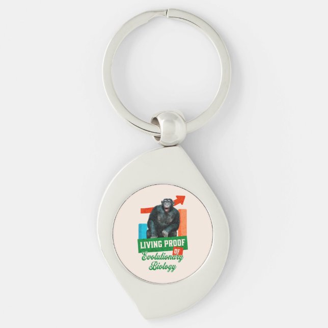 Porte-clés Humour de biologie évolutionniste drôle de chimpan (Devant)