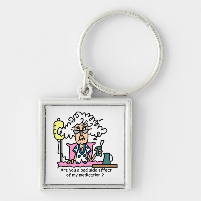 Porte-clés Humour de l'effet secondaire des médicaments (Devant)