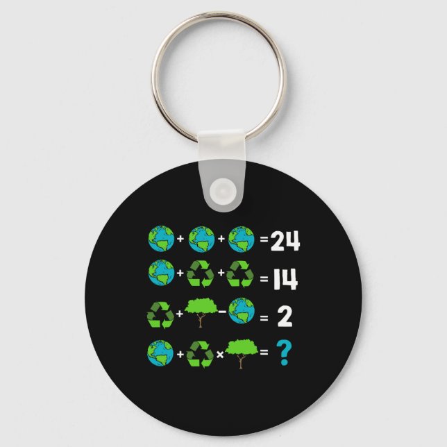 Porte-clés Humour De L'Enseignant Math Jour De La Terre Ordre (Recto)