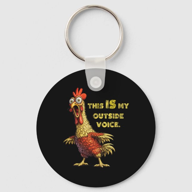 Porte-clés Humour de poulet drôle Citation de mème de coq Mon (Recto)