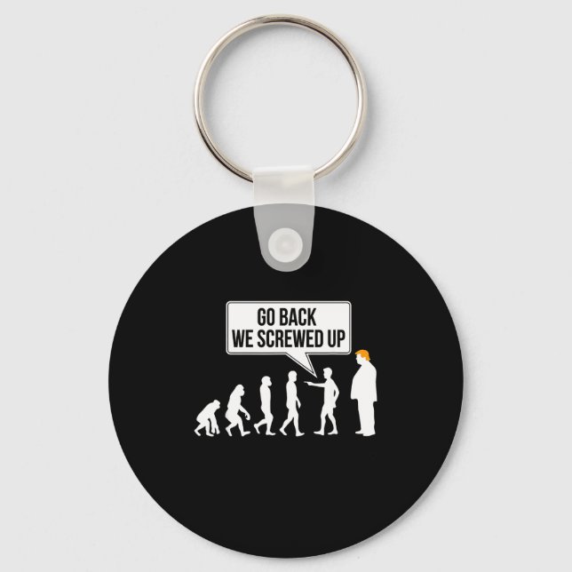 Porte-clés Humour politique anti-trump drôle d'évolution  (Recto)