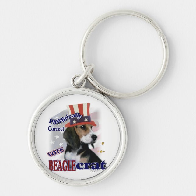 Porte-clés Humour politique beagle (Devant)