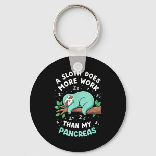 Porte-clés Humour T1D T2d A Sloth Fait Plus De Travail Que Mo