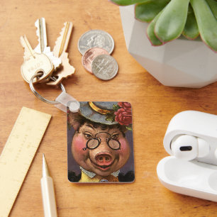 Porte-clés Humour vintage, Silly et Funny Vierge Cochon