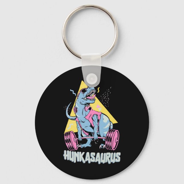 Porte-clés Hunkasaurus T Rex Dinosaure Drôle De Gym Et De Tra (Recto)