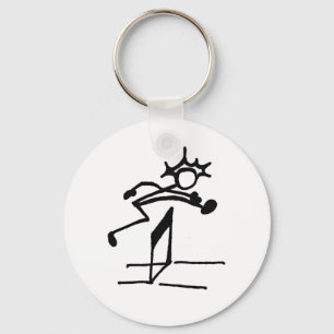 Porte-clés Hurdler Stickman Track and Field