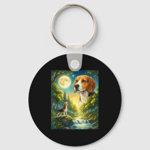Porte-clés Hurlement à la lune mème animal chien beagle