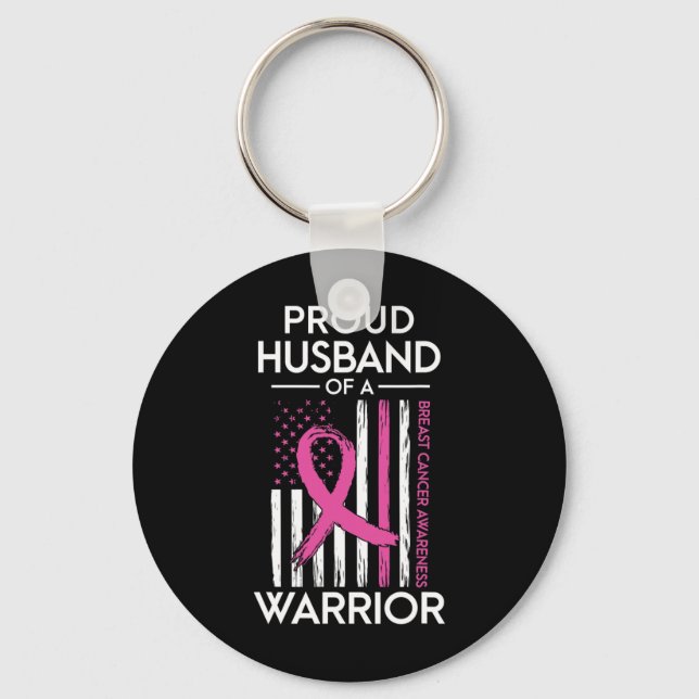 Porte-clés Husband Of A Warrior Breast Cancer Awareness Suppo (Recto)