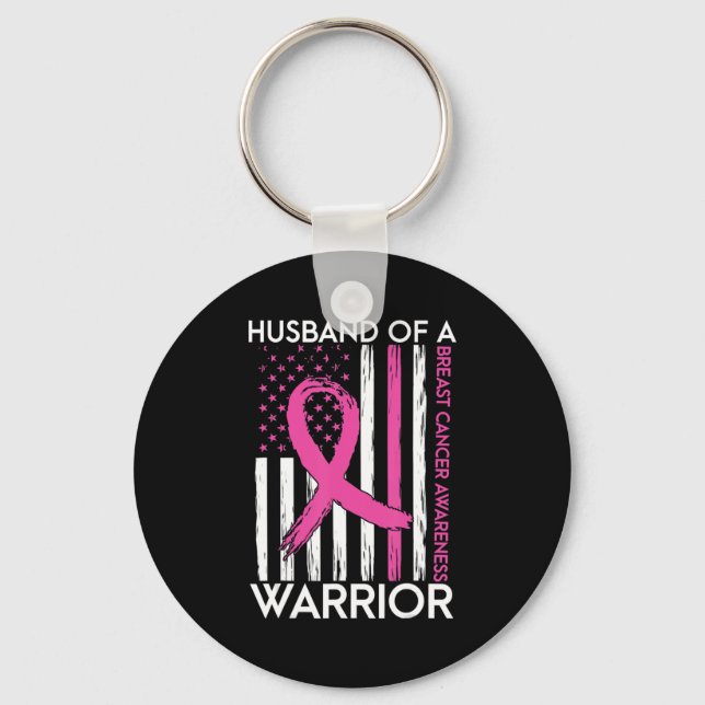 Porte-clés Husband Of A Warrior Breast Cancer Awareness Suppo (Recto)