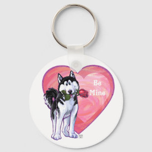 Porte-clés Husky à la Saint-Valentin