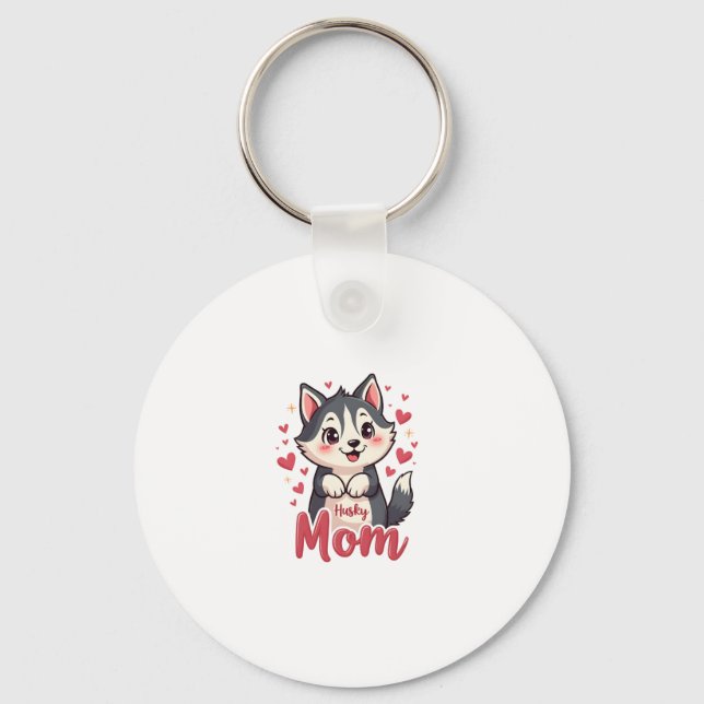 Porte-clés Husky Chig Maman Cute Kawaii Design (Recto)