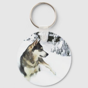 Porte-clés Husky en neige - Porte - clé