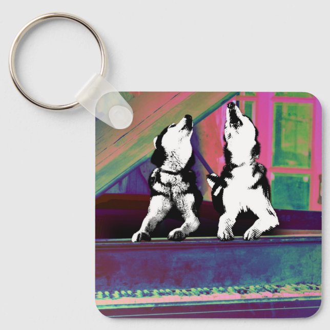 Porte-clés Husky Hurleur Blues (Recto)