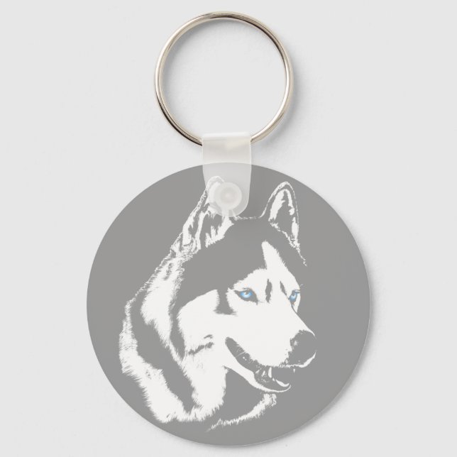 Porte-clés Husky Keychain Siberian Husky Malamute Dog Gifts (Recto)
