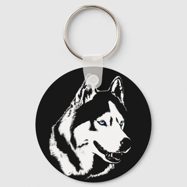 Porte-clés Husky Keychain Siberian Husky Malamute Dog Gifts (Recto)