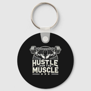 Porte-clés Hustle Pour Muscle Barbell Bodybuilding