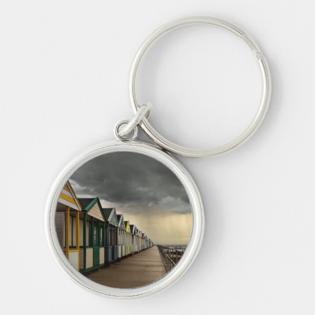 Porte-clés Huttes de plage dans un orage | Southwold d'été (Devant)