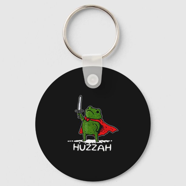 Porte-clés Huzzah Grenouille Chevalier Citation de l'épée drô (Recto)