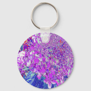 Porte-clés Hydrangea élégant violet et bleu limelight
