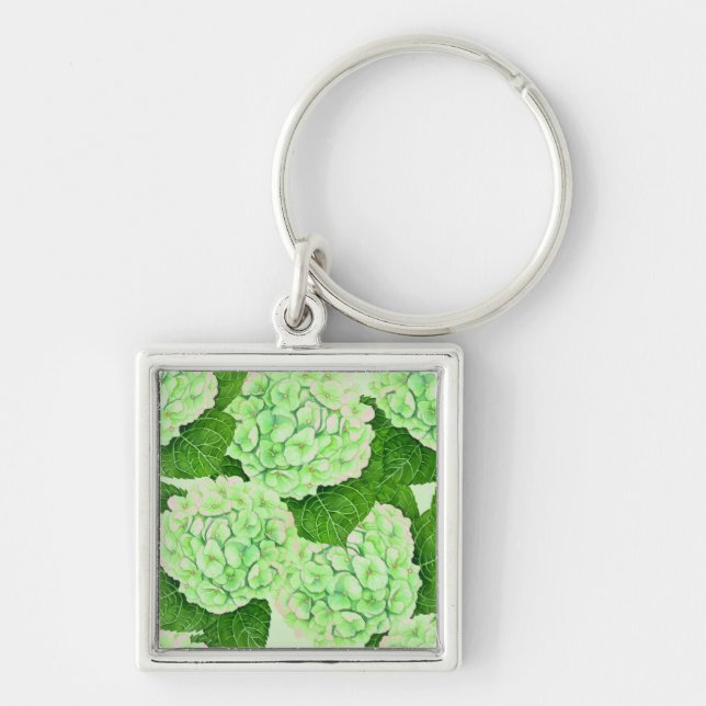 Porte-clés Hydrangea watercolor pattern (Devant)