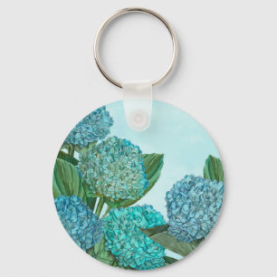 Porte-clés Hydrangée bleue