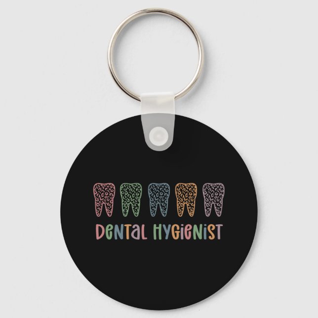 Porte-clés Hygiéniste dentaire | RDH Dentist Léopards cadeaux (Recto)