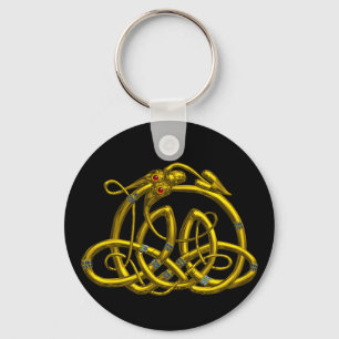 Porte-clés HYPER DRAGON Gold Celtic knots In Black