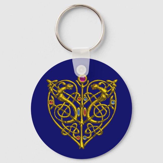 PORTE-CLÉS HYPER VALENTINE/ GOLD CELTIC KNOT HEART (Recto)