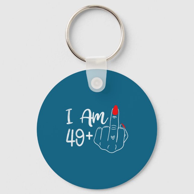 Porte-clés I Am 49 Plus 1 Middle Finger Funny 50th Birthday W (Recto)